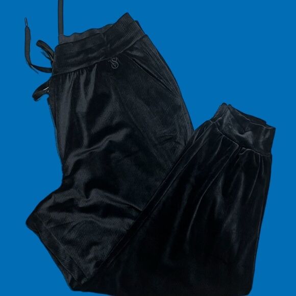 Victoria’s Secret Supersoft Cozy Velour Track Joggers pants  Black Xlarge - Picture 3 of 7